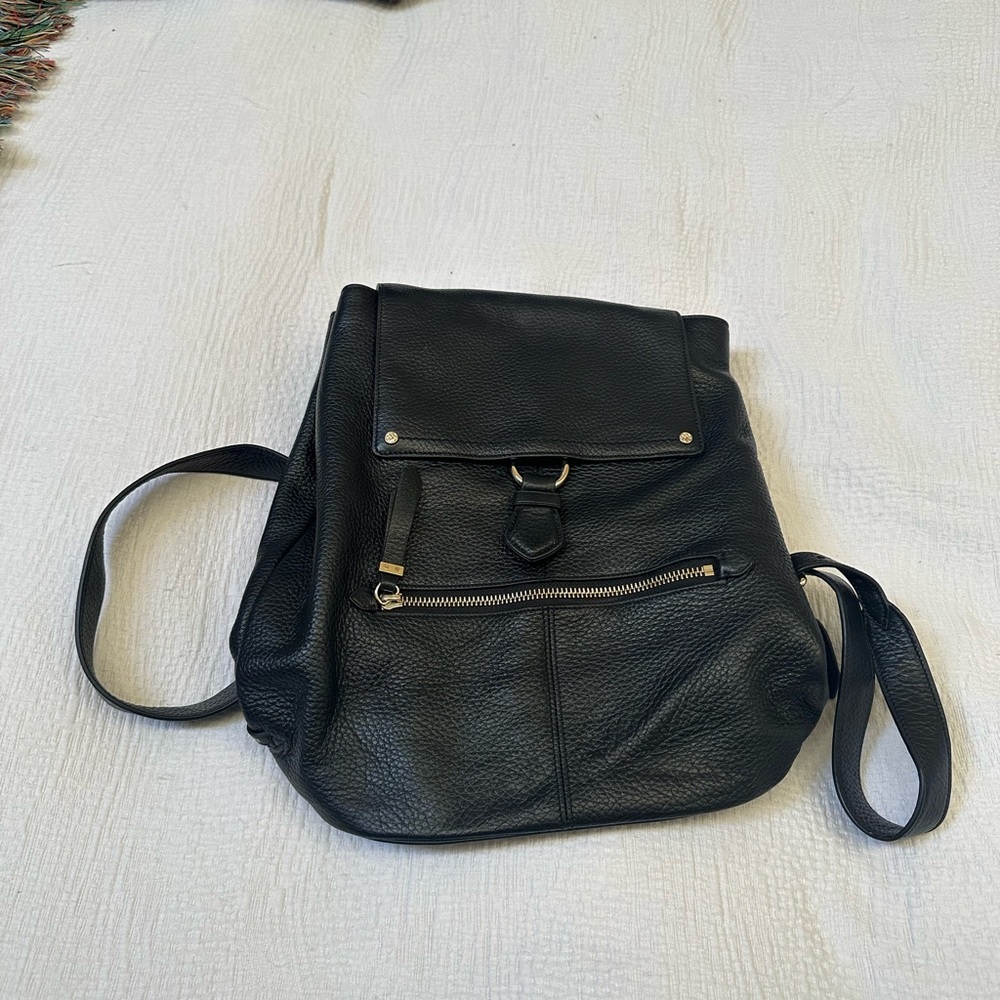 Black Leather Backpack
